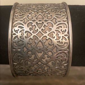 RARE Silpada 1.6” Wide Cuff Filagree Bracelet.  925 Sterling Silver Size 7”